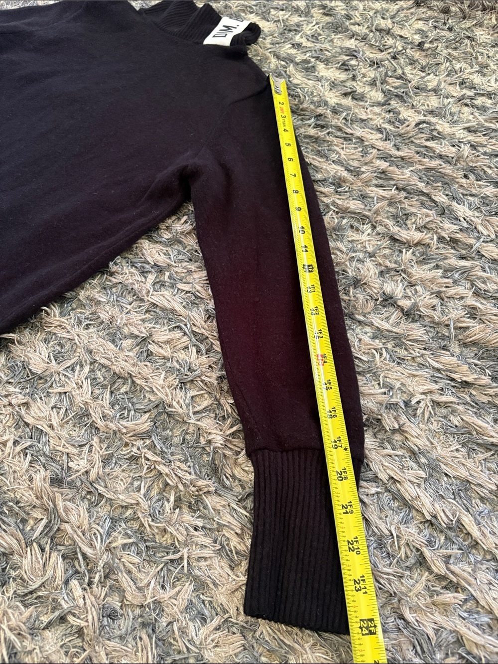 DIM. E CRES. Black Turtleneck Sweater with Logo Collar Band S - Picture 3 of 10